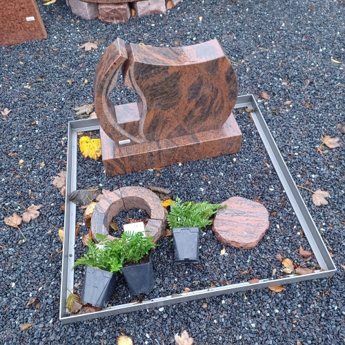 plantning af planter i stenbed